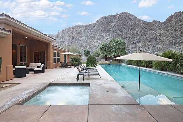swimming pool with spa
